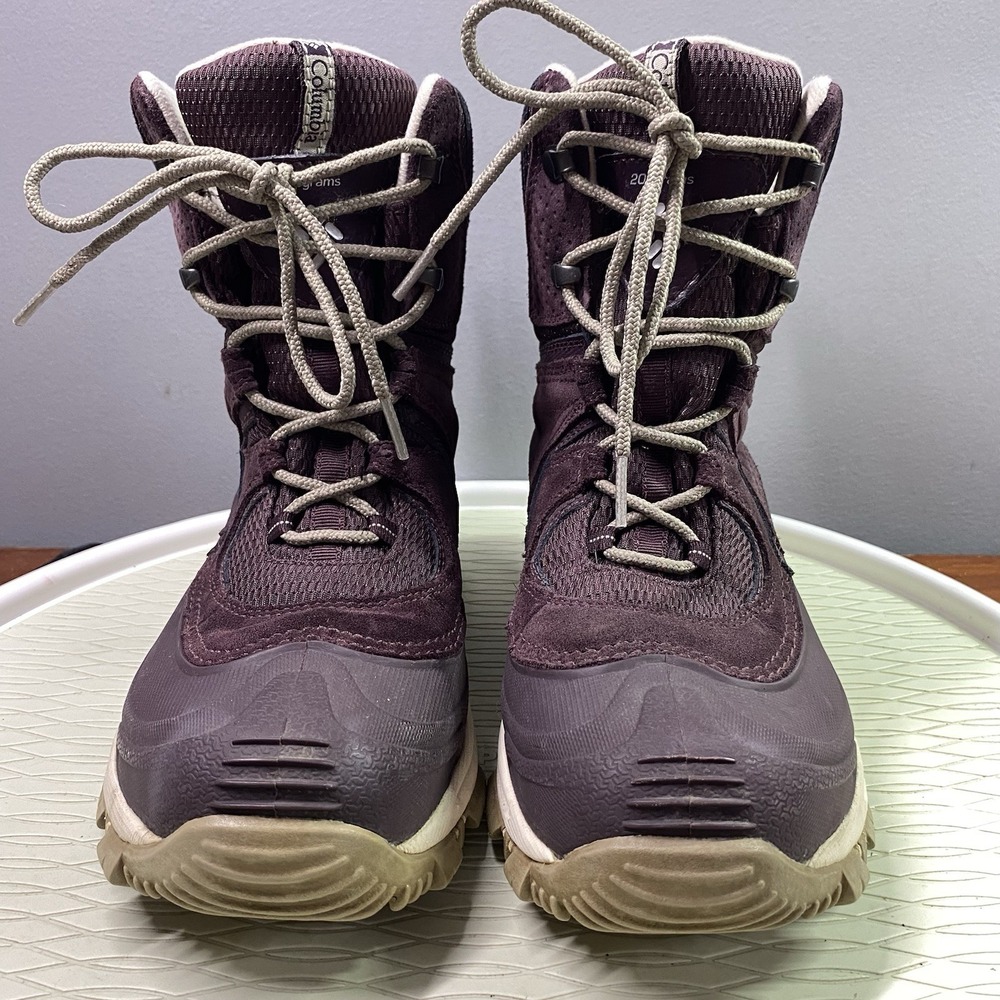 Columbia Omniheat Bugaboot 200‎ Grams Womens Maroon Winter Hiking Boots Sz.7 EUC - Picture 2 of 11